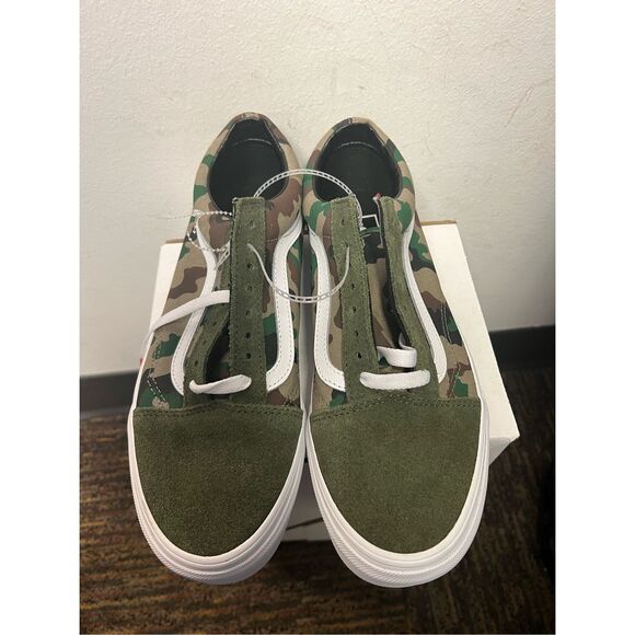 Vans Old Skool Men’s 8 Women’s 9.5 Sneakers Camo Green Suede Canvas Shoes NEW main image 9